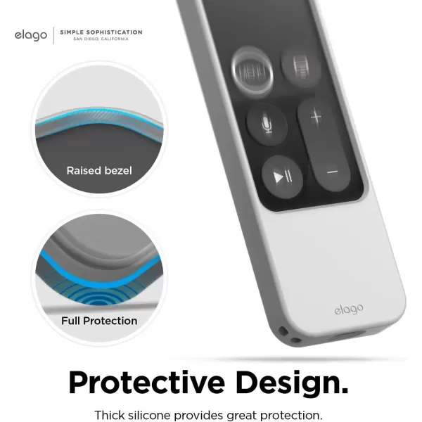 elago R4 Retro Apple TV Remote Case Compatible with Apple TV Siri Remote 1st Generation  Classic Controller Design NonFunctional Lanyard Included US Patent Registered Jean IndigoLight Grey