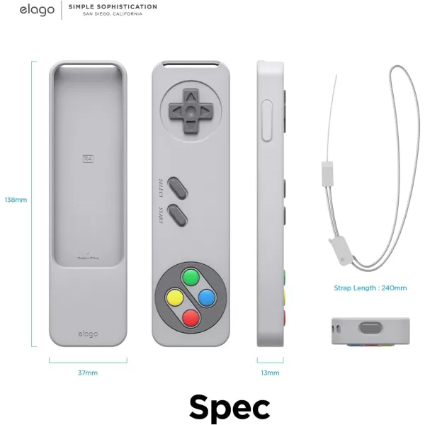 elago R4 Retro Case Compatible with 2022 Apple TV 4K Siri Remote 3rd Generation Compatible with 2021 Apple TV Siri Remote 2nd Gen  Classic Controller Design NonFunctional Protective Light GreyLight Grey