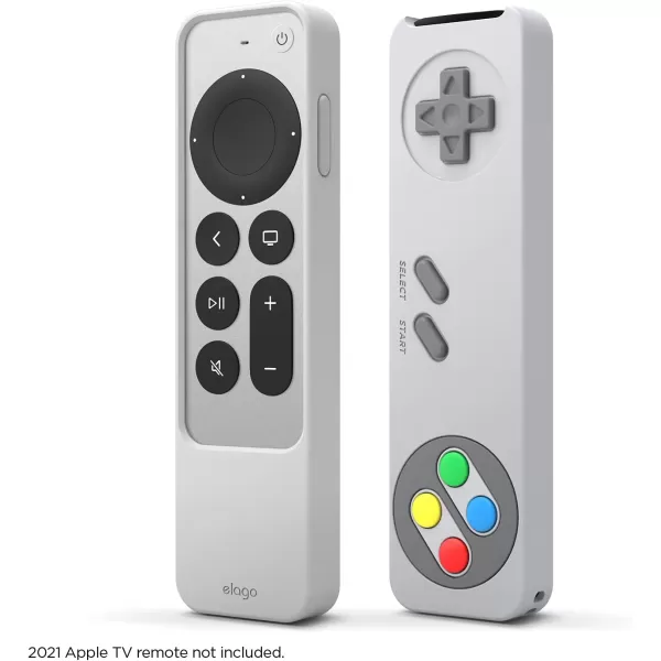 elago R4 Retro Case Compatible with 2022 Apple TV 4K Siri Remote 3rd Generation Compatible with 2021 Apple TV Siri Remote 2nd Gen  Classic Controller Design NonFunctional Protective Light GreyLight Grey