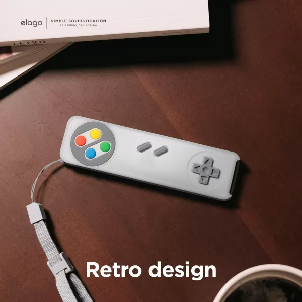 elago R4 Retro Case Compatible with 2022 Apple TV 4K Siri Remote 3rd Generation Compatible with 2021 Apple TV Siri Remote 2nd Gen  Classic Controller Design NonFunctional Protective Light GreyNightglow Blue