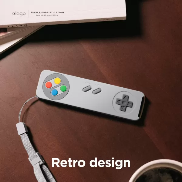 elago R4 Retro Case Compatible with 2022 Apple TV 4K Siri Remote 3rd Generation Compatible with 2021 Apple TV Siri Remote 2nd Gen  Classic Controller Design NonFunctional Protective Light GreyLight Grey