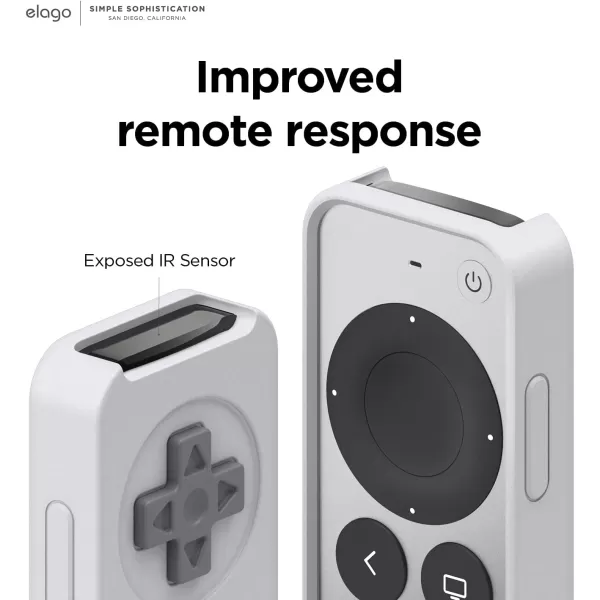 elago R4 Retro Case Compatible with 2022 Apple TV 4K Siri Remote 3rd Generation Compatible with 2021 Apple TV Siri Remote 2nd Gen  Classic Controller Design NonFunctional Protective Light GreyLight Grey