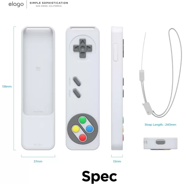 elago R4 Retro Case Compatible with 2022 Apple TV 4K Siri Remote 3rd Generation Compatible with 2021 Apple TV Siri Remote 2nd Gen  Classic Controller Design NonFunctional Protective Light GreyNightglow Blue