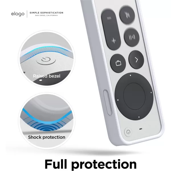 elago R4 Retro Case Compatible with 2022 Apple TV 4K Siri Remote 3rd Generation Compatible with 2021 Apple TV Siri Remote 2nd Gen  Classic Controller Design NonFunctional Protective Light GreyNightglow Blue