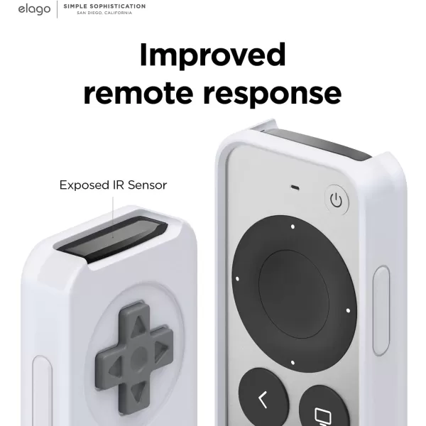 elago R4 Retro Case Compatible with 2022 Apple TV 4K Siri Remote 3rd Generation Compatible with 2021 Apple TV Siri Remote 2nd Gen  Classic Controller Design NonFunctional Protective Light GreyNightglow Blue