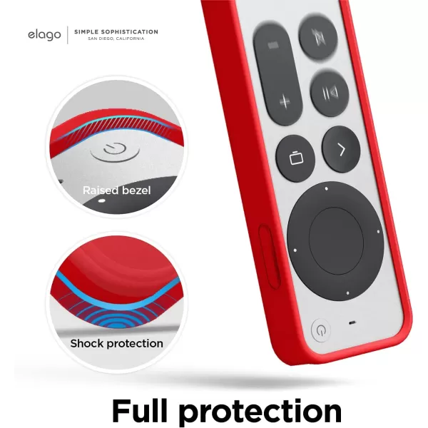 elago R4 Retro Case Compatible with 2022 Apple TV 4K Siri Remote 3rd Generation Compatible with 2021 Apple TV Siri Remote 2nd Gen  Classic Controller Design NonFunctional Protective Light GreyRed