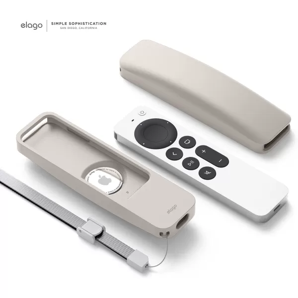 elago R5 Locator Case Compatible with 2022 Apple TV 4K Siri Remote 3rd Gen Compatible with 2021 Apple TV Siri Remote 2nd Gen and Compatible with Apple AirTag  Lanyard Included Jean IndigoStone