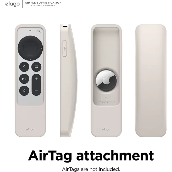 elago R5 Locator Case Compatible with 2022 Apple TV 4K Siri Remote 3rd Gen Compatible with 2021 Apple TV Siri Remote 2nd Gen and Compatible with Apple AirTag  Lanyard Included Jean IndigoStone