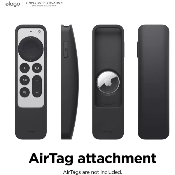 elago R5 Locator Case Compatible with 2022 Apple TV 4K Siri Remote 3rd Gen Compatible with 2021 Apple TV Siri Remote 2nd Gen and Compatible with Apple AirTag  Lanyard Included Jean IndigoBlack