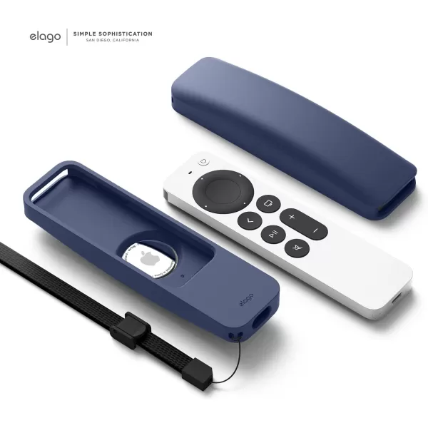 elago R5 Locator Case Compatible with 2022 Apple TV 4K Siri Remote 3rd Gen Compatible with 2021 Apple TV Siri Remote 2nd Gen and Compatible with Apple AirTag  Lanyard Included Jean IndigoJean Indigo