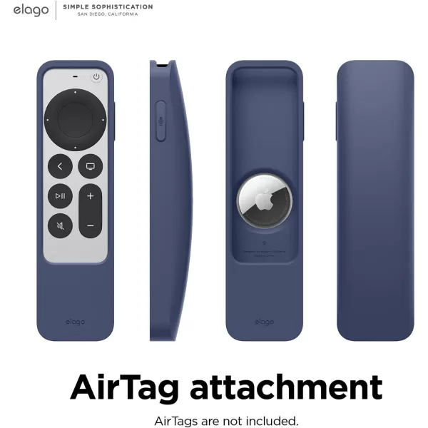 elago R5 Locator Case Compatible with 2022 Apple TV 4K Siri Remote 3rd Gen Compatible with 2021 Apple TV Siri Remote 2nd Gen and Compatible with Apple AirTag  Lanyard Included Jean IndigoJean Indigo