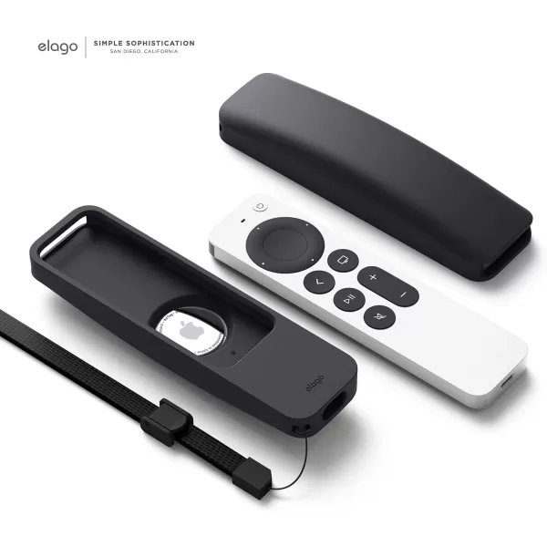 elago R5 Locator Case Compatible with 2022 Apple TV 4K Siri Remote 3rd Gen Compatible with 2021 Apple TV Siri Remote 2nd Gen and Compatible with Apple AirTag  Lanyard Included Jean IndigoBlack