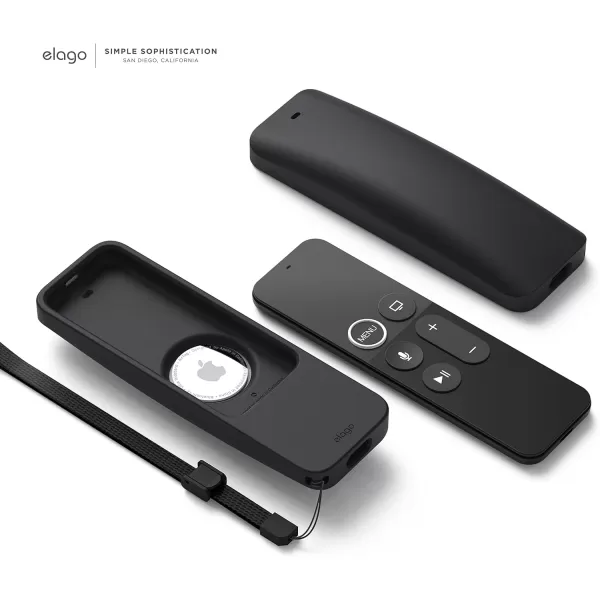 elago R5 Locator Case Compatible with Apple TV Siri Remote 1st Generation and Compatible with AirTag  Lanyard Included Heavy Shock Absorption Drop Protection Full Access to All Functions BlackBlack