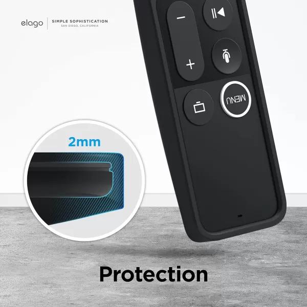 elago R5 Locator Case Compatible with Apple TV Siri Remote 1st Generation and Compatible with AirTag  Lanyard Included Heavy Shock Absorption Drop Protection Full Access to All Functions BlackBlack