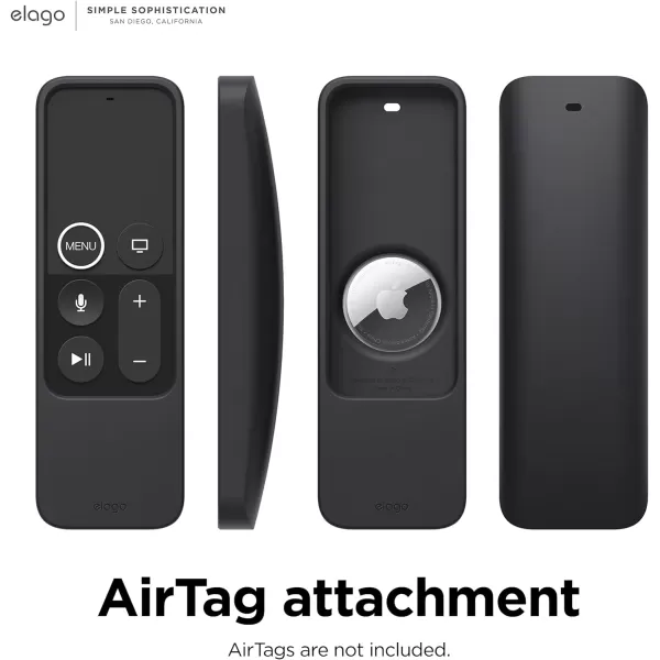 elago R5 Locator Case Compatible with Apple TV Siri Remote 1st Generation and Compatible with AirTag  Lanyard Included Heavy Shock Absorption Drop Protection Full Access to All Functions BlackBlack