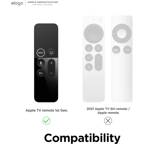 elago R5 Locator Case Compatible with Apple TV Siri Remote 1st Generation and Compatible with AirTag  Lanyard Included Heavy Shock Absorption Drop Protection Full Access to All Functions BlackBlack