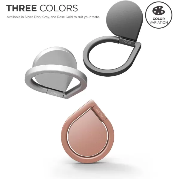 elago Ring Holder Stand Silver  360 Degree RotationKickstandAluminum BodyExtra stikers inclued  for All Smart PhonesRose Gold