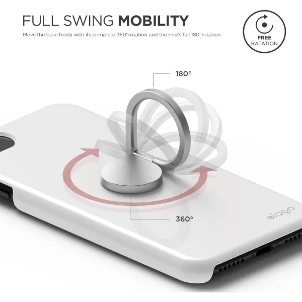 elago Ring Holder Stand Silver  360 Degree RotationKickstandAluminum BodyExtra stikers inclued  for All Smart PhonesSilver