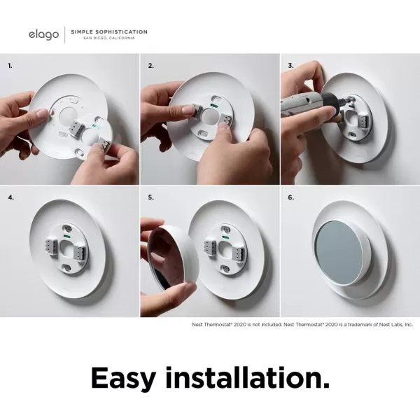 elago Satellite Wall Plate Cover Plus Compatible with Google Nest Thermostat 2020 White  Durable Material Easy Installation Concave and Complementary DesignSand Pink