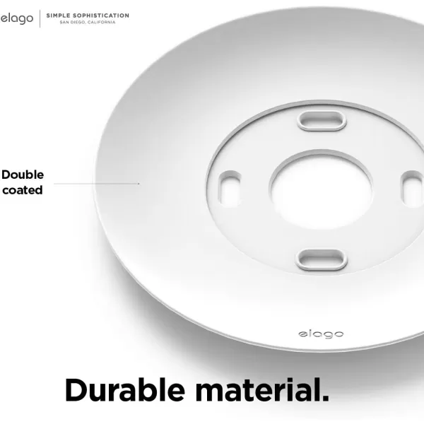 elago Satellite Wall Plate Cover Plus Compatible with Google Nest Thermostat 2020 White  Durable Material Easy Installation Concave and Complementary DesignWhite