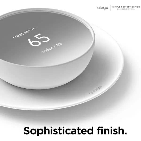 elago Satellite Wall Plate Cover Plus Compatible with Google Nest Thermostat 2020 White  Durable Material Easy Installation Concave and Complementary DesignWhite