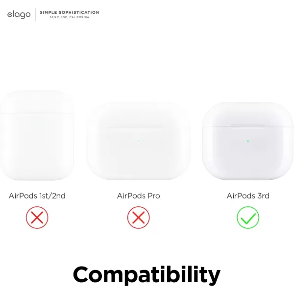 elago Silicone Case Compatible with AirPods 3 Case Cover  Compatible with AirPods 3rd Generation Carabiner Included Supports Wireless Charging Shock Resistant Full Protection Blackmint green
