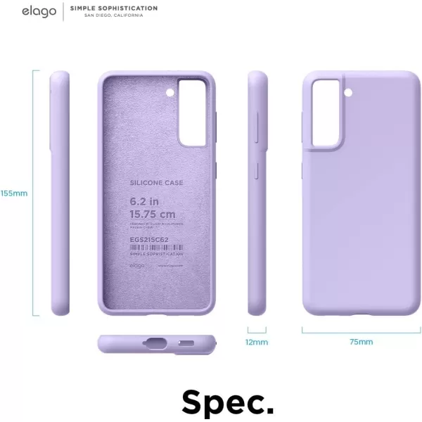 elago Silicone Case Compatible with Galaxy S21 Case Cover Lavender  Premium Liquid Silicone Raised Lip Screen amp Camera Protection 3 Layer Structure Full Body ProtectionLavender