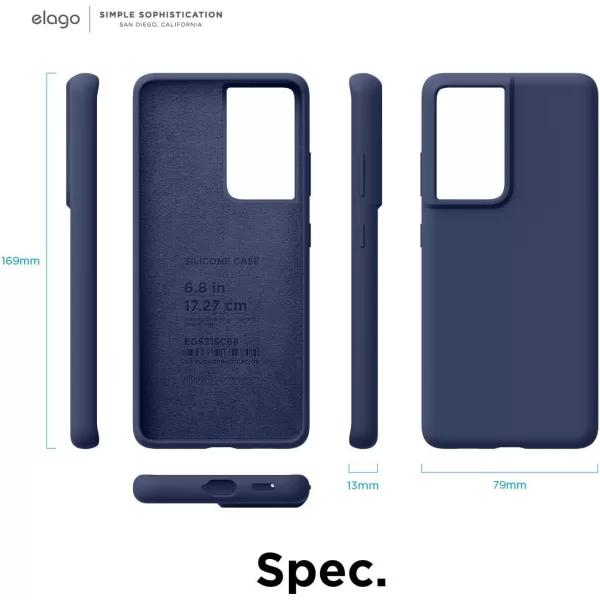 elago Silicone Case Compatible with Galaxy S21 Ultra Case Cover Lavender  Premium Liquid Silicone Raised Lip Screen amp Camera Protection 3 Layer Structure Full Body ProtectionJean Indigo