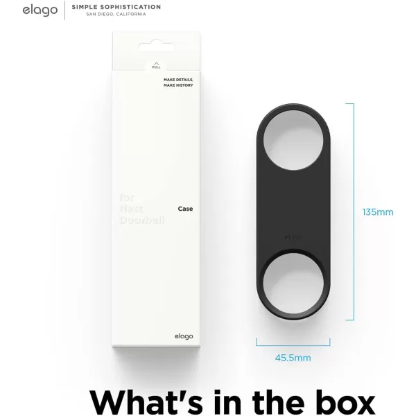 elago Silicone Case Compatible with Google Nest Hello Video Doorbell Wired 2nd Gen  Weather and UV Resistant Perfect Color Match Clean Finish SnowBlack