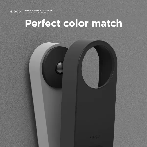 elago Silicone Case Compatible with Google Nest Hello Video Doorbell Wired 2nd Gen  Weather and UV Resistant Perfect Color Match Clean Finish SnowBlack