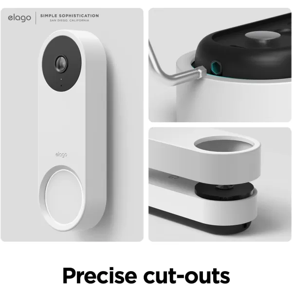 elago Silicone Case Compatible with Google Nest Hello Video Doorbell Wired 2nd Gen  Weather and UV Resistant Perfect Color Match Clean Finish SnowSnow