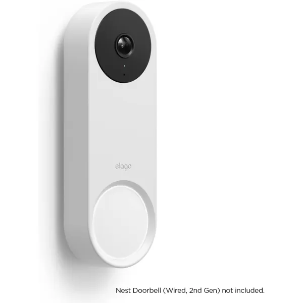 elago Silicone Case Compatible with Google Nest Hello Video Doorbell Wired 2nd Gen  Weather and UV Resistant Perfect Color Match Clean Finish SnowSnow