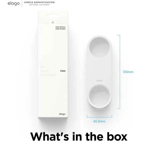 elago Silicone Case Compatible with Google Nest Hello Video Doorbell Wired 2nd Gen  Weather and UV Resistant Perfect Color Match Clean Finish SnowSnow