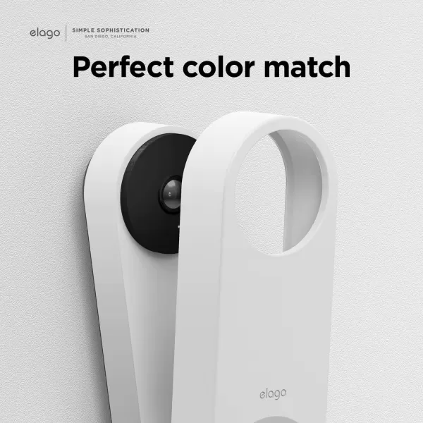 elago Silicone Case Compatible with Google Nest Hello Video Doorbell Wired 2nd Gen  Weather and UV Resistant Perfect Color Match Clean Finish SnowSnow