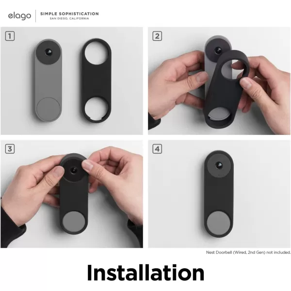 elago Silicone Case Compatible with Google Nest Hello Video Doorbell Wired 2nd Gen  Weather and UV Resistant Perfect Color Match Clean Finish SnowSnow