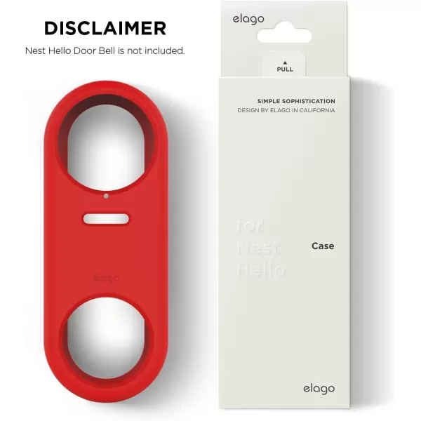 elago Silicone Case Designed for Google Nest Hello Doorbell Cover Black  Full Protection Night Vision Compatible US Patent RegisteredRed