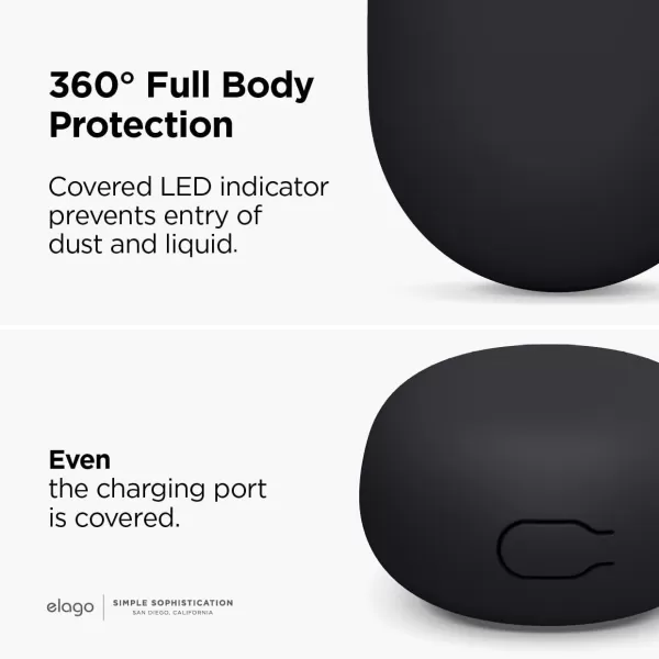 elago Silicone Case Designed for Pixel Buds ASeries 2021 Google Pixel Buds 2 Case 2020 Shockproof Protective Silicone Case Cover Supports Wireless Charging StoneBlack