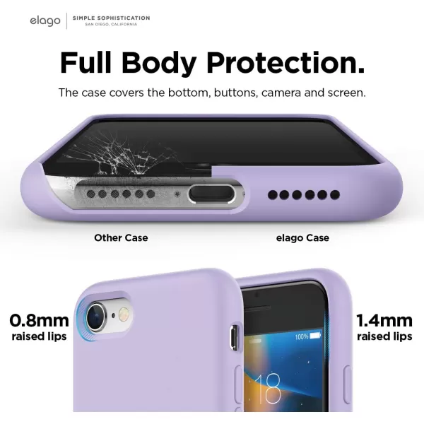 elago Silicone Case Designed for iPhone SE Case 2022 3rd Generation Compatible with iPhone SE Case 2020 iPhone 8 iPhone 7  Silicone Slim Drop Protection Case with Microfiber Lining RedLavender