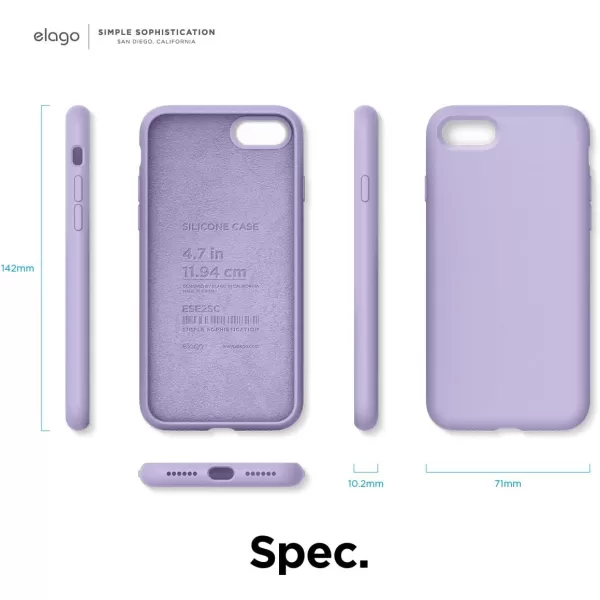 elago Silicone Case Designed for iPhone SE Case 2022 3rd Generation Compatible with iPhone SE Case 2020 iPhone 8 iPhone 7  Silicone Slim Drop Protection Case with Microfiber Lining RedLavender