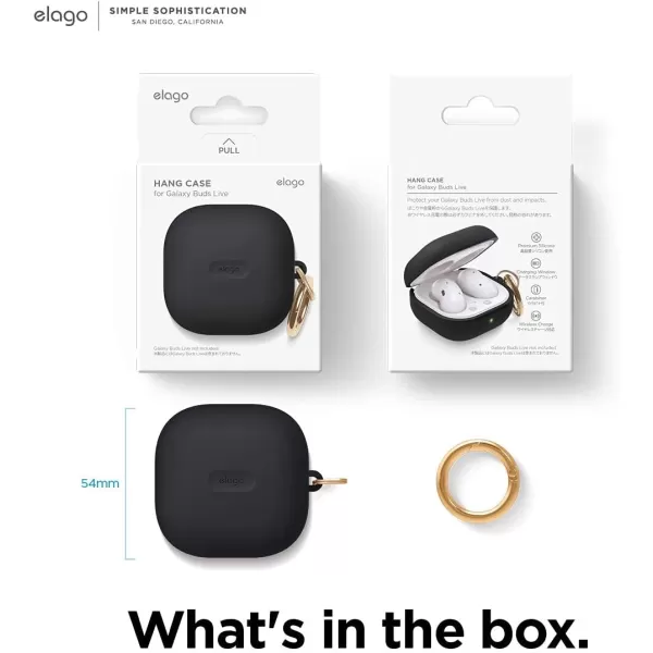 elago Silicone Hang Case Compatible with Samsung Galaxy Buds FE Case 2023  Galaxy Buds 2 Pro Case 2022  Galaxy Buds 2 Case 2021  Galaxy Buds Pro Case 2021  Galaxy Buds LiveNightglow BlueBlack