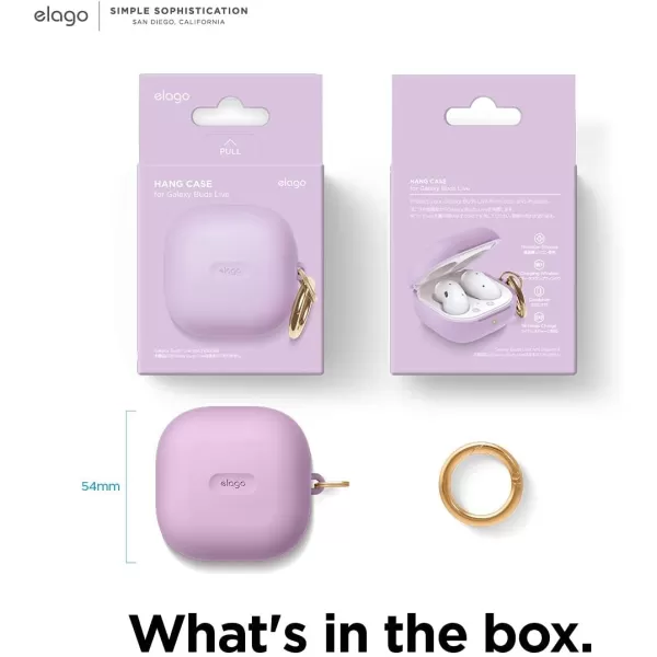 elago Silicone Hang Case Compatible with Samsung Galaxy Buds FE Case 2023  Galaxy Buds 2 Pro Case 2022  Galaxy Buds 2 Case 2021  Galaxy Buds Pro Case 2021  Galaxy Buds LiveNightglow BlueLavender