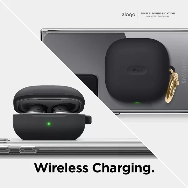 elago Silicone Hang Case Compatible with Samsung Galaxy Buds FE Case 2023  Galaxy Buds 2 Pro Case 2022  Galaxy Buds 2 Case 2021  Galaxy Buds Pro Case 2021  Galaxy Buds LiveNightglow BlueBlack