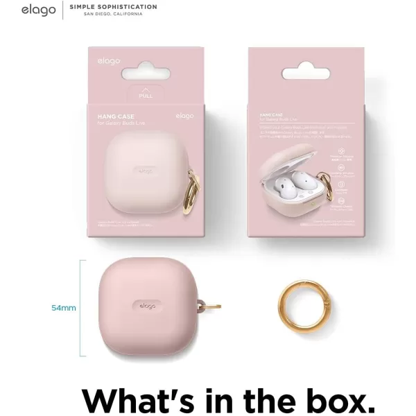 elago Silicone Hang Case Compatible with Samsung Galaxy Buds FE Case 2023  Galaxy Buds 2 Pro Case 2022  Galaxy Buds 2 Case 2021  Galaxy Buds Pro Case 2021  Galaxy Buds LiveNightglow BlueSand Pink