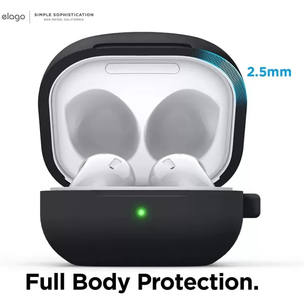 elago Silicone Hang Case Compatible with Samsung Galaxy Buds FE Case 2023  Galaxy Buds 2 Pro Case 2022  Galaxy Buds 2 Case 2021  Galaxy Buds Pro Case 2021  Galaxy Buds LiveNightglow BlueBlack
