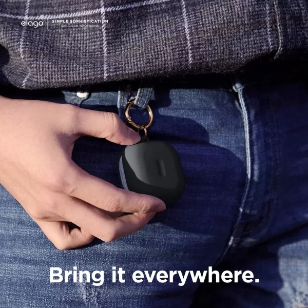 elago Silicone Hang Case Compatible with Samsung Galaxy Buds FE Case 2023  Galaxy Buds 2 Pro Case 2022  Galaxy Buds 2 Case 2021  Galaxy Buds Pro Case 2021  Galaxy Buds LiveNightglow BlueBlack