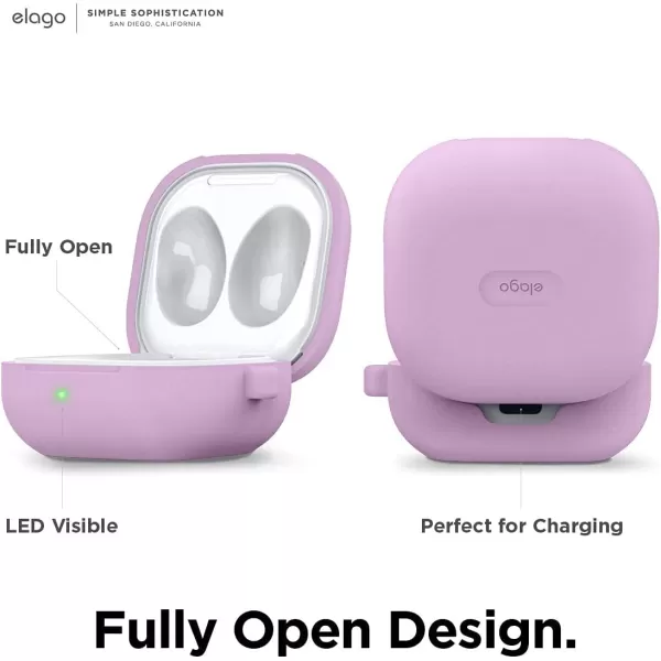 elago Silicone Hang Case Compatible with Samsung Galaxy Buds FE Case 2023  Galaxy Buds 2 Pro Case 2022  Galaxy Buds 2 Case 2021  Galaxy Buds Pro Case 2021  Galaxy Buds LiveNightglow BlueLavender