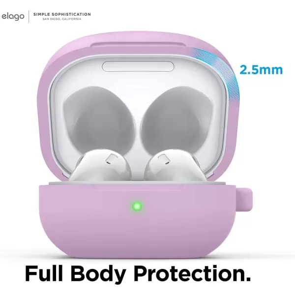 elago Silicone Hang Case Compatible with Samsung Galaxy Buds FE Case 2023  Galaxy Buds 2 Pro Case 2022  Galaxy Buds 2 Case 2021  Galaxy Buds Pro Case 2021  Galaxy Buds LiveNightglow BlueLavender