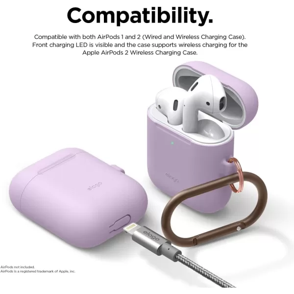 elago Skinny Hang Case Compatible with Apple AirPods Case1 amp 2 Hinge Free Design Supports Wireless Charging AntiSlip Coating Inside Front LED Visible Jean IndigoLavender