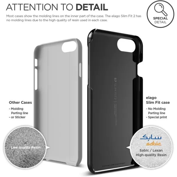 elago Slim Fit 2 Case Designed for iPhone SE 2020  iPhone 8  iPhone 7 Jet Blackelago Slim Fit 2 Case Designed for iPhone SE 2020  iPhone 8  iPhone 7 Jet Black