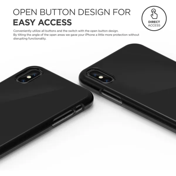 elago Slim Fit 2 Series iPhone Xs iPhone X Case  Durable Scratch Resistant Coat Minimalistic Designed Protective Cover for Apple iPhone Xs 2018 iPhone X 2017 Jet BlackJet Black